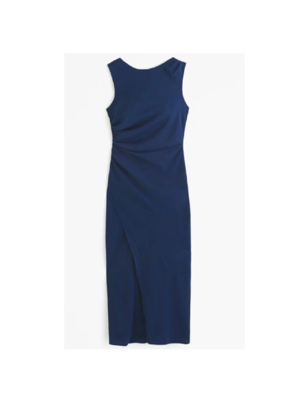 Abercrombie & Fitch Navy Sleeveless Midi Dress with Side Slit